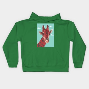 Homey Red Tall Giraffe Kids Hoodie